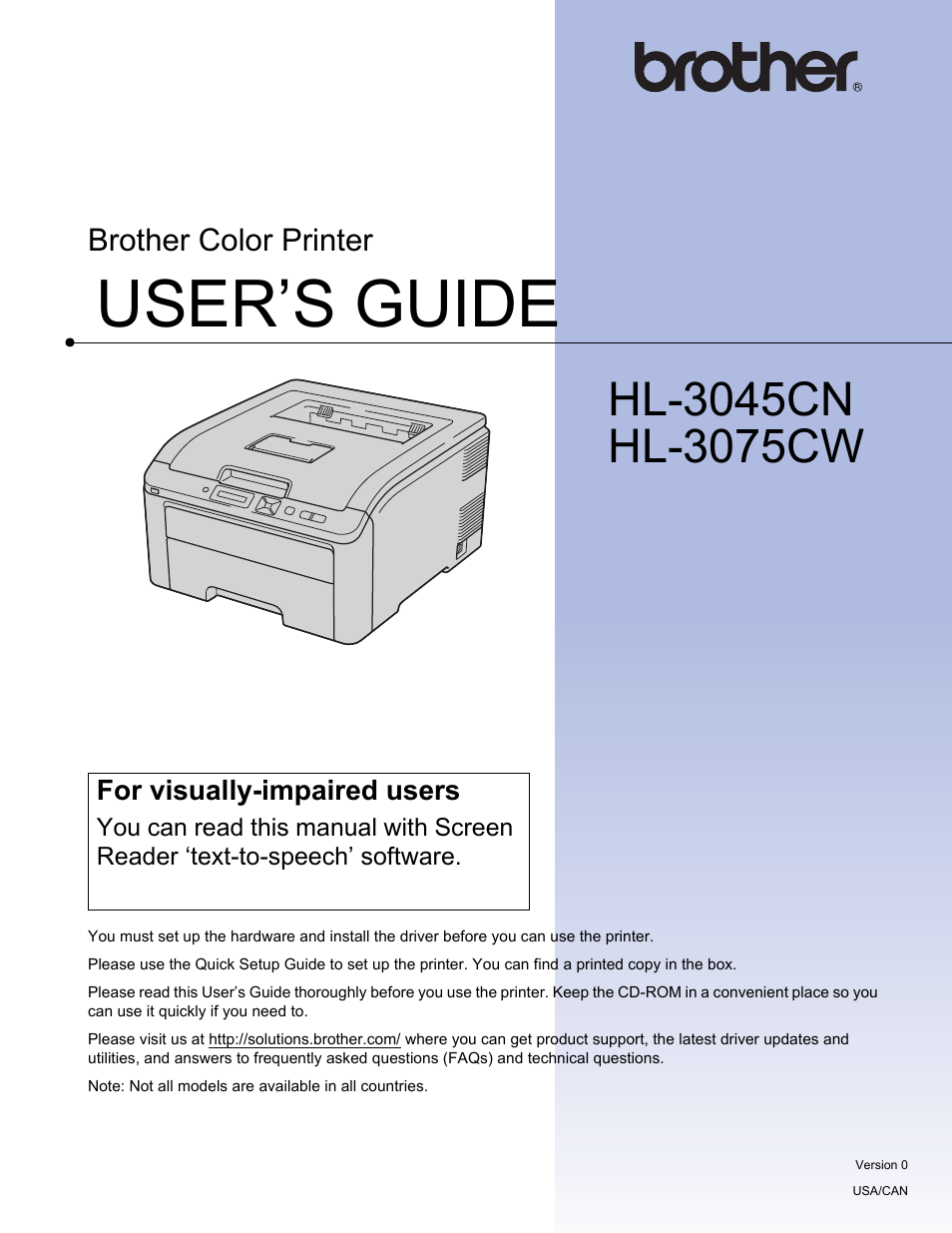 Brother HL-3075CW User Manual | 194 pages