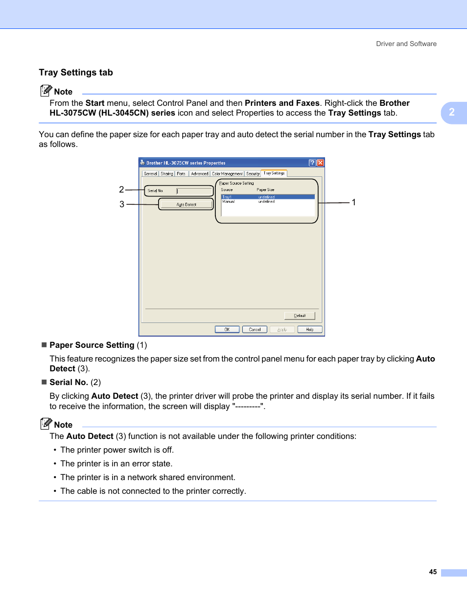 Tray settings tab | Brother HL-3075CW User Manual | Page 50 / 194