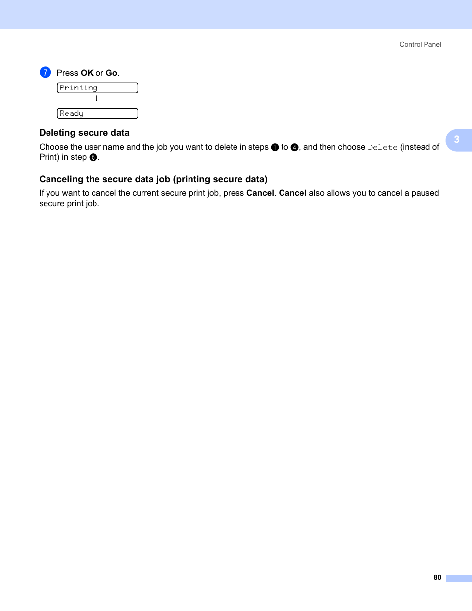 Deleting secure data | Brother HL-3075CW User Manual | Page 85 / 194