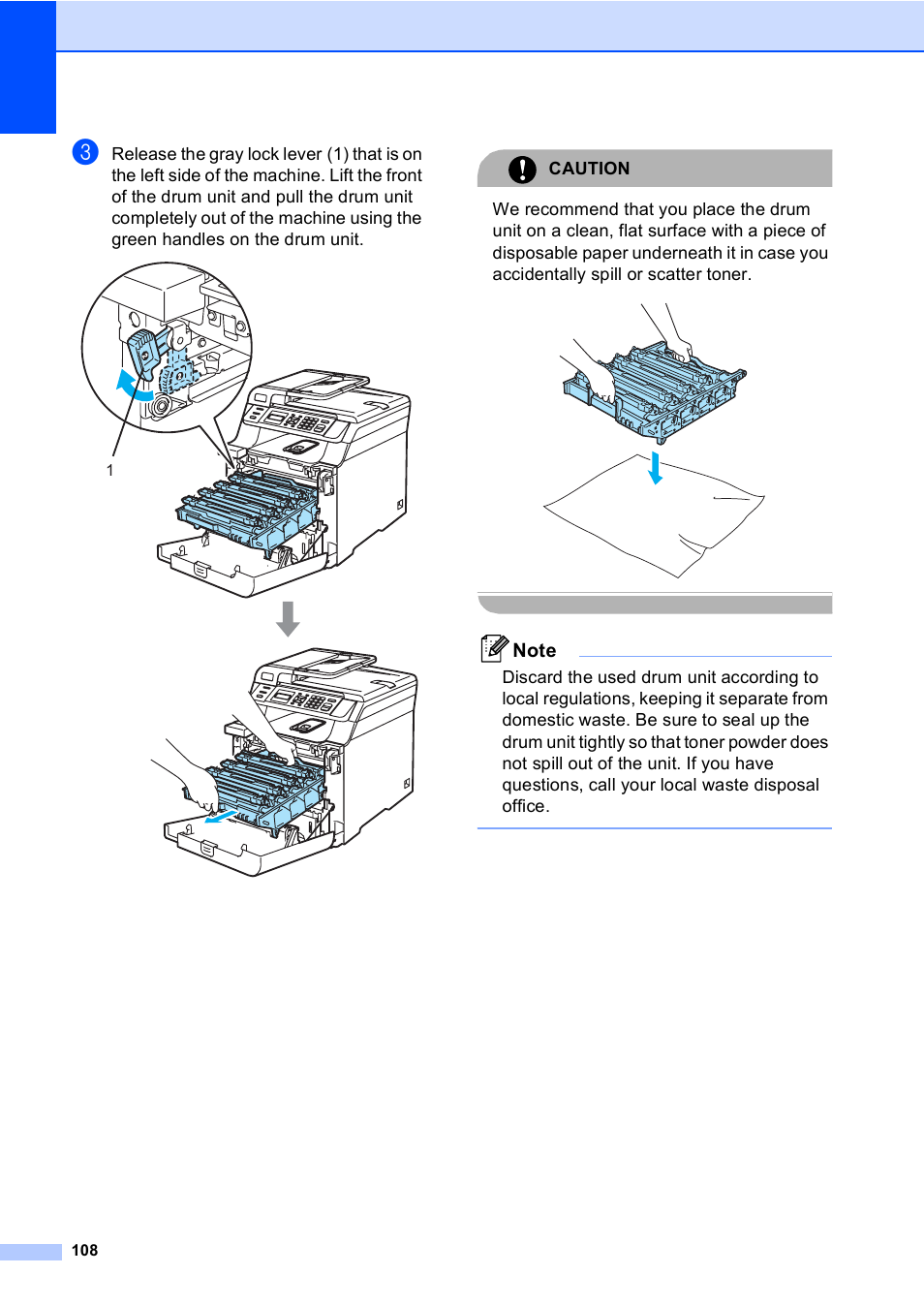 Caution | Brother DCP 9040CN User Manual | Page 120 / 167