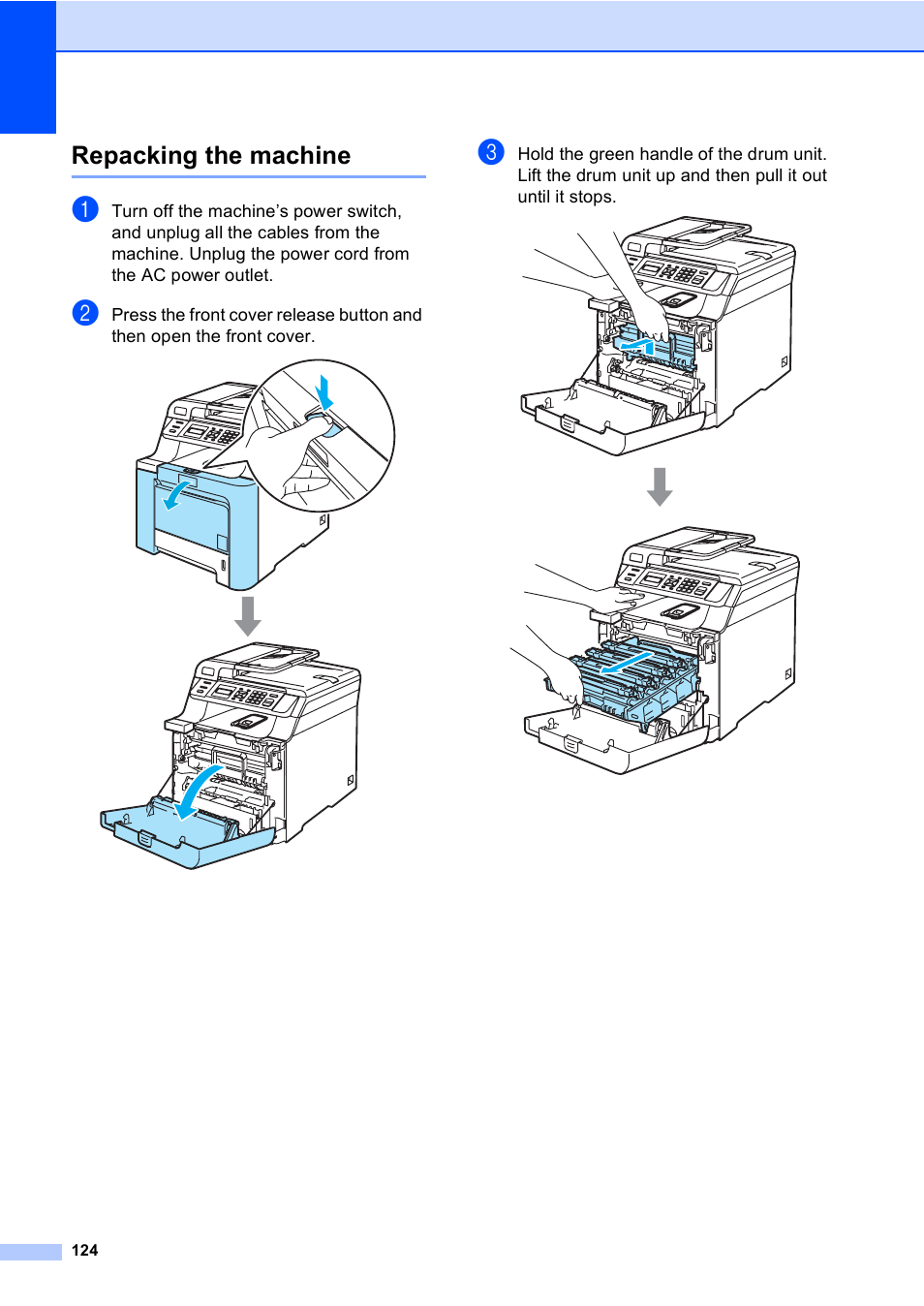 Repacking the machine | Brother DCP 9040CN User Manual | Page 136 / 167