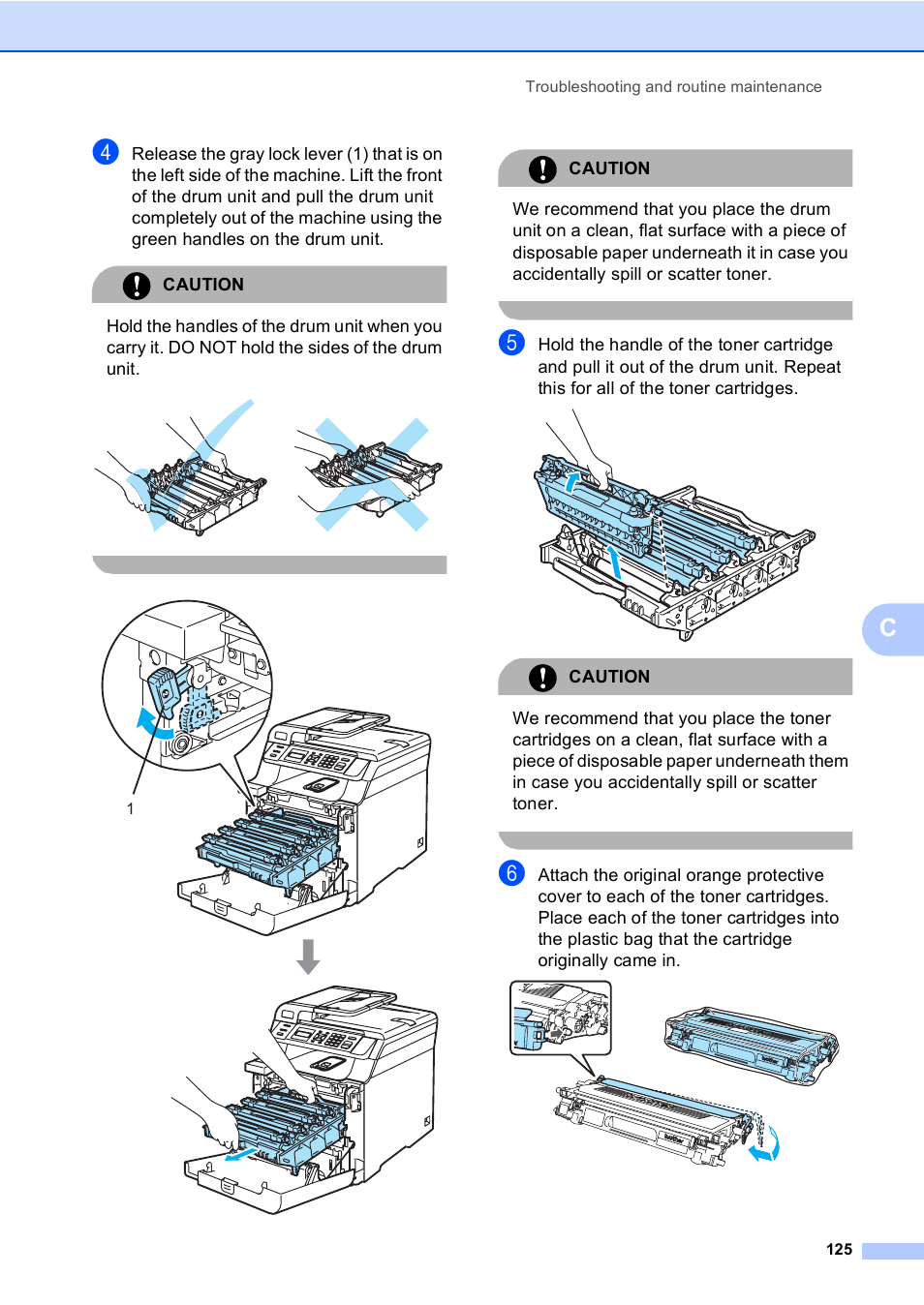 Caution | Brother DCP 9040CN User Manual | Page 137 / 167