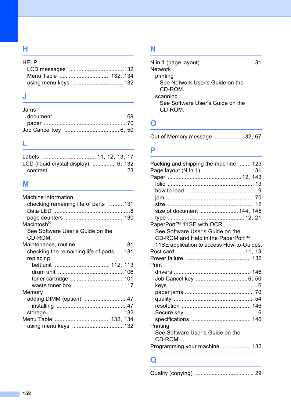 Brother DCP 9040CN User Manual | Page 164 / 167