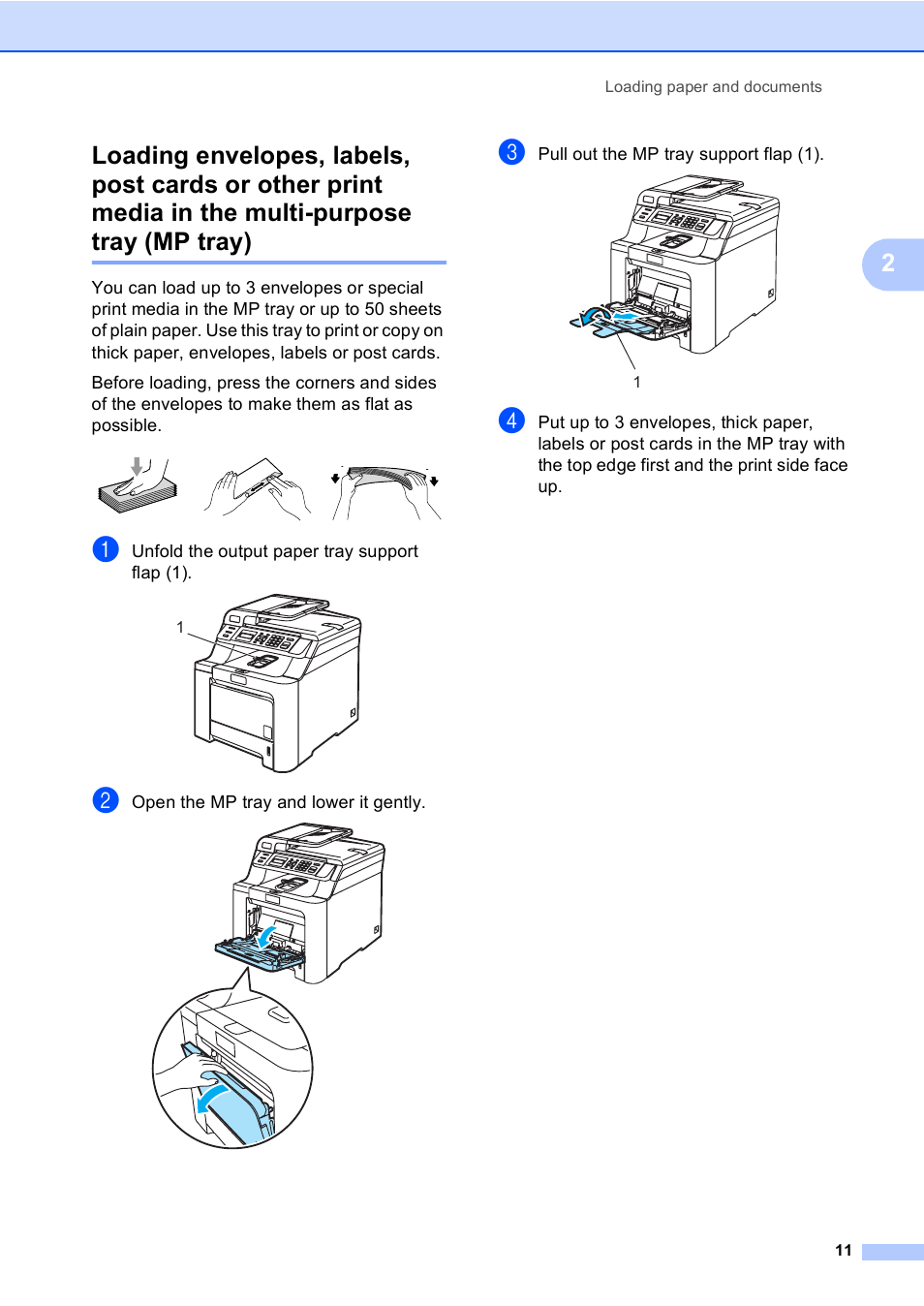 Multi-purpose tray (mp tray) | Brother DCP 9040CN User Manual | Page 23 / 167