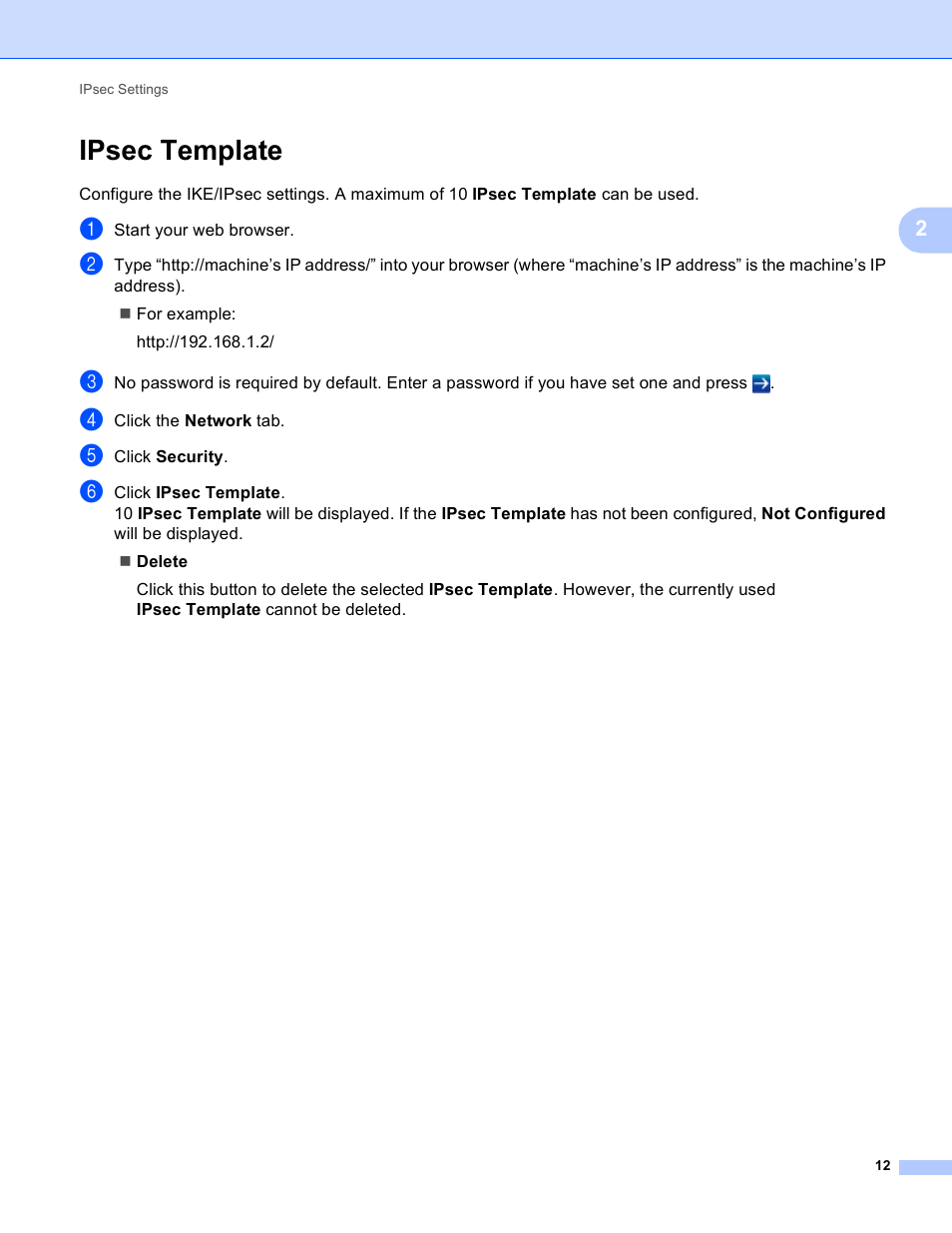 Ipsec template | Brother HL-S7000DN User Manual | Page 15 / 26