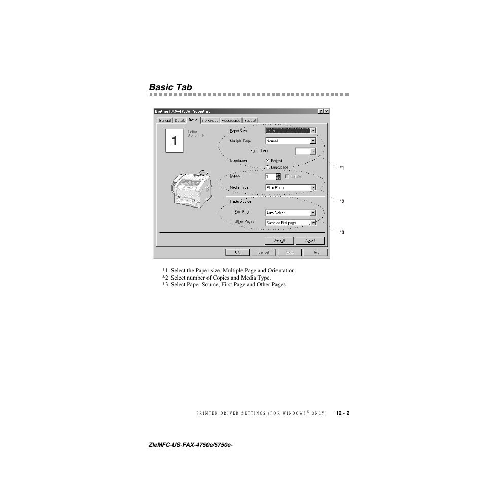 Basic tab, Basic tab -2 | Brother FAX-5750e User Manual | Page 104 / 231