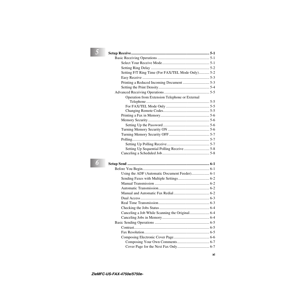 Brother FAX-5750e User Manual | Page 13 / 231