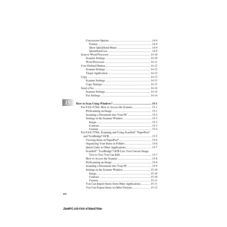 Brother FAX-5750e User Manual | Page 18 / 231