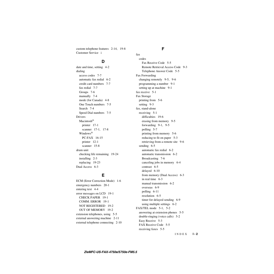 Brother FAX-5750e User Manual | Page 224 / 231