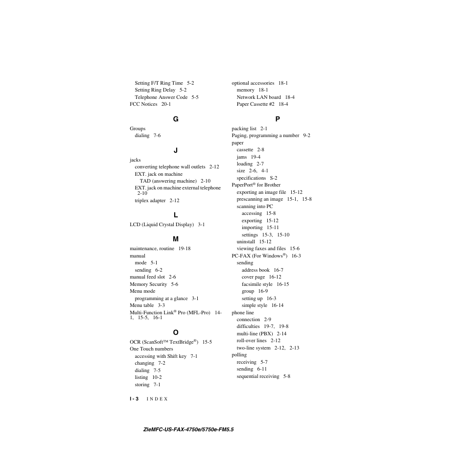 Brother FAX-5750e User Manual | Page 225 / 231