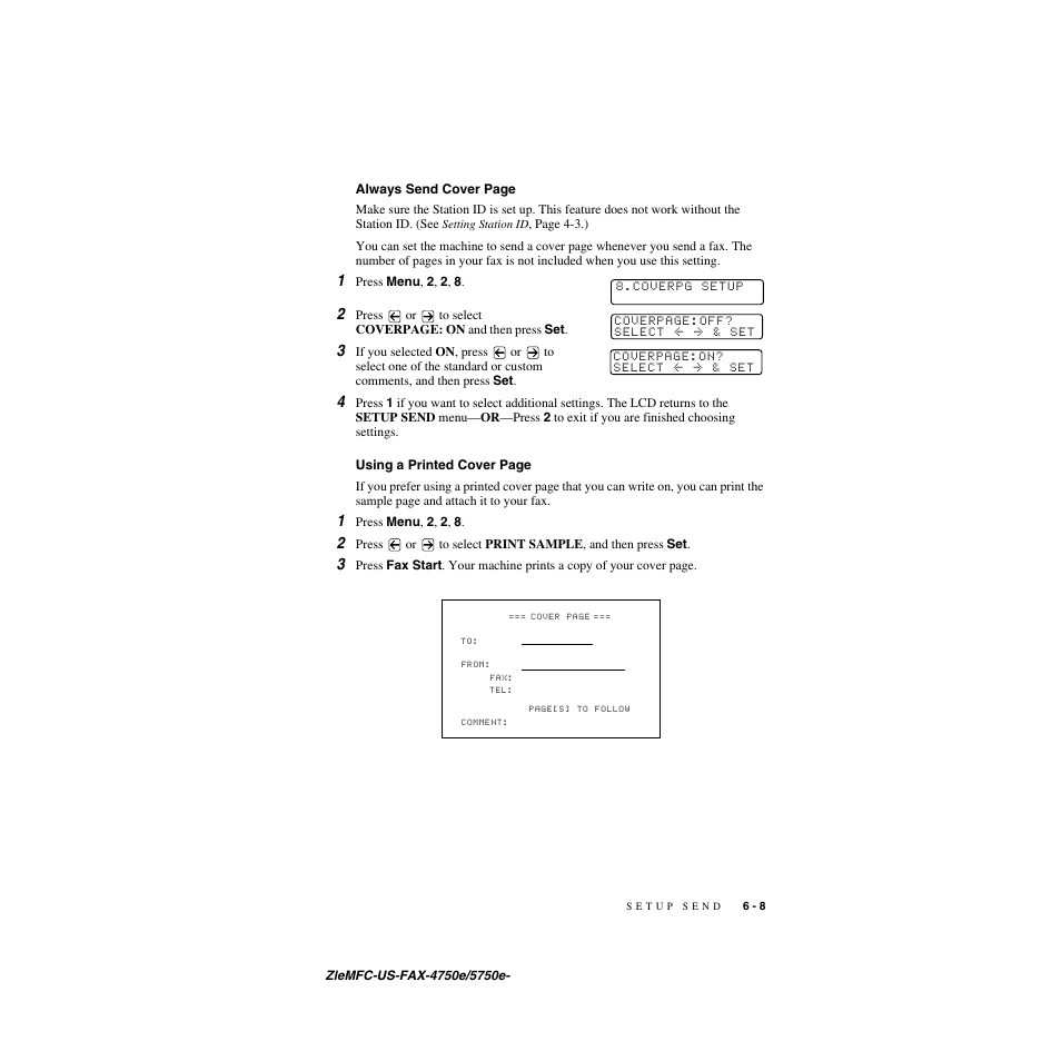 Brother FAX-5750e User Manual | Page 72 / 231