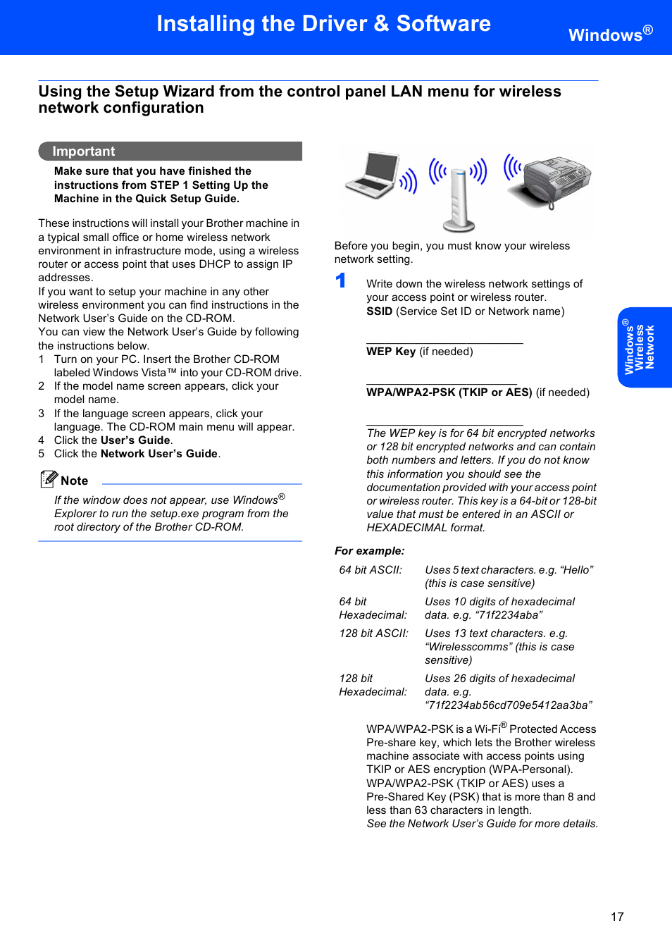 Installing the driver & software, Windows | Brother MFC-665CW User Manual | Page 19 / 31