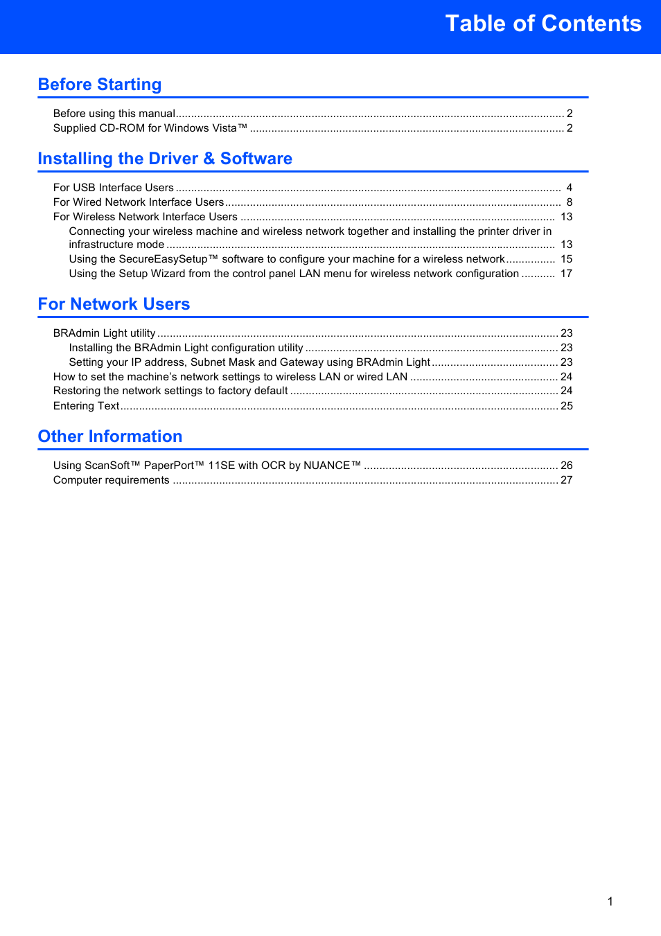 Brother MFC-665CW User Manual | Page 3 / 31