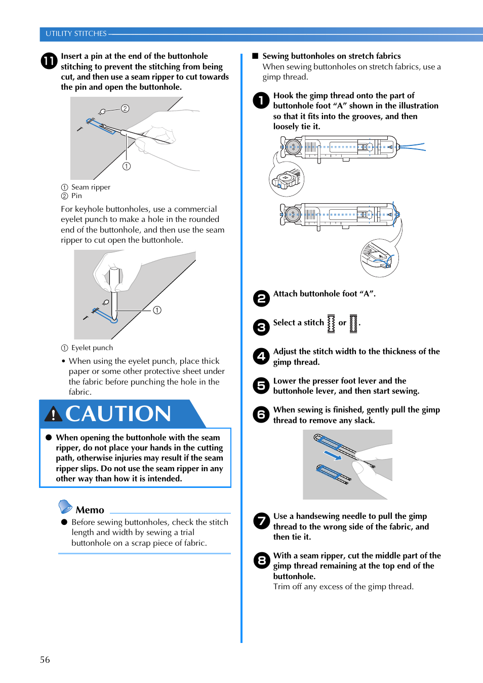 Caution | Brother DZ2750 User Manual | Page 58 / 116