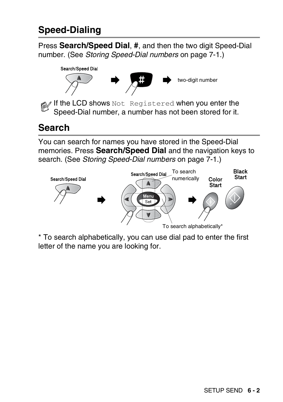 Speed-dialing, Search, Speed-dialing -2 search -2 | Brother MFC-3420C User Manual | Page 82 / 191