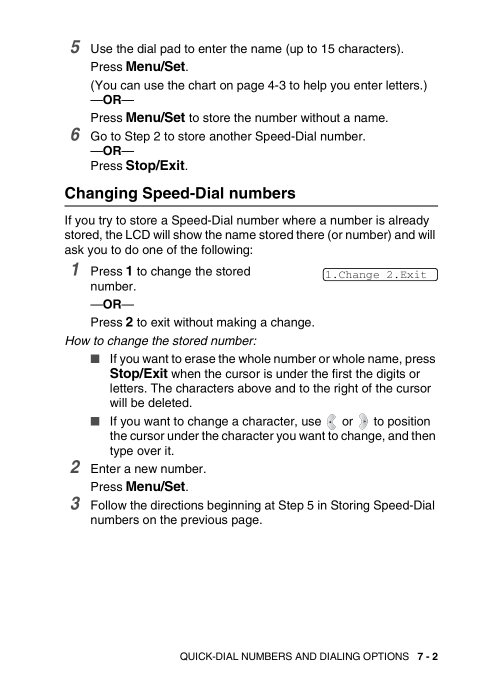 Changing speed-dial numbers, Changing speed-dial numbers -2 | Brother MFC-3420C User Manual | Page 98 / 191