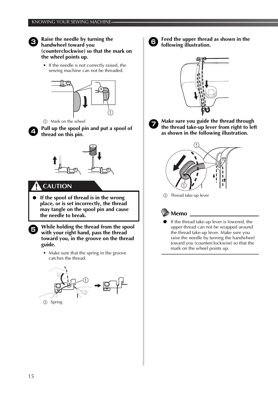 Caution | Brother SB170 User Manual | Page 16 / 92