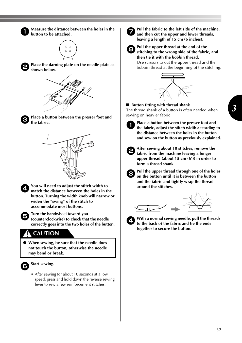 Caution | Brother LX2375 User Manual | Page 33 / 96
