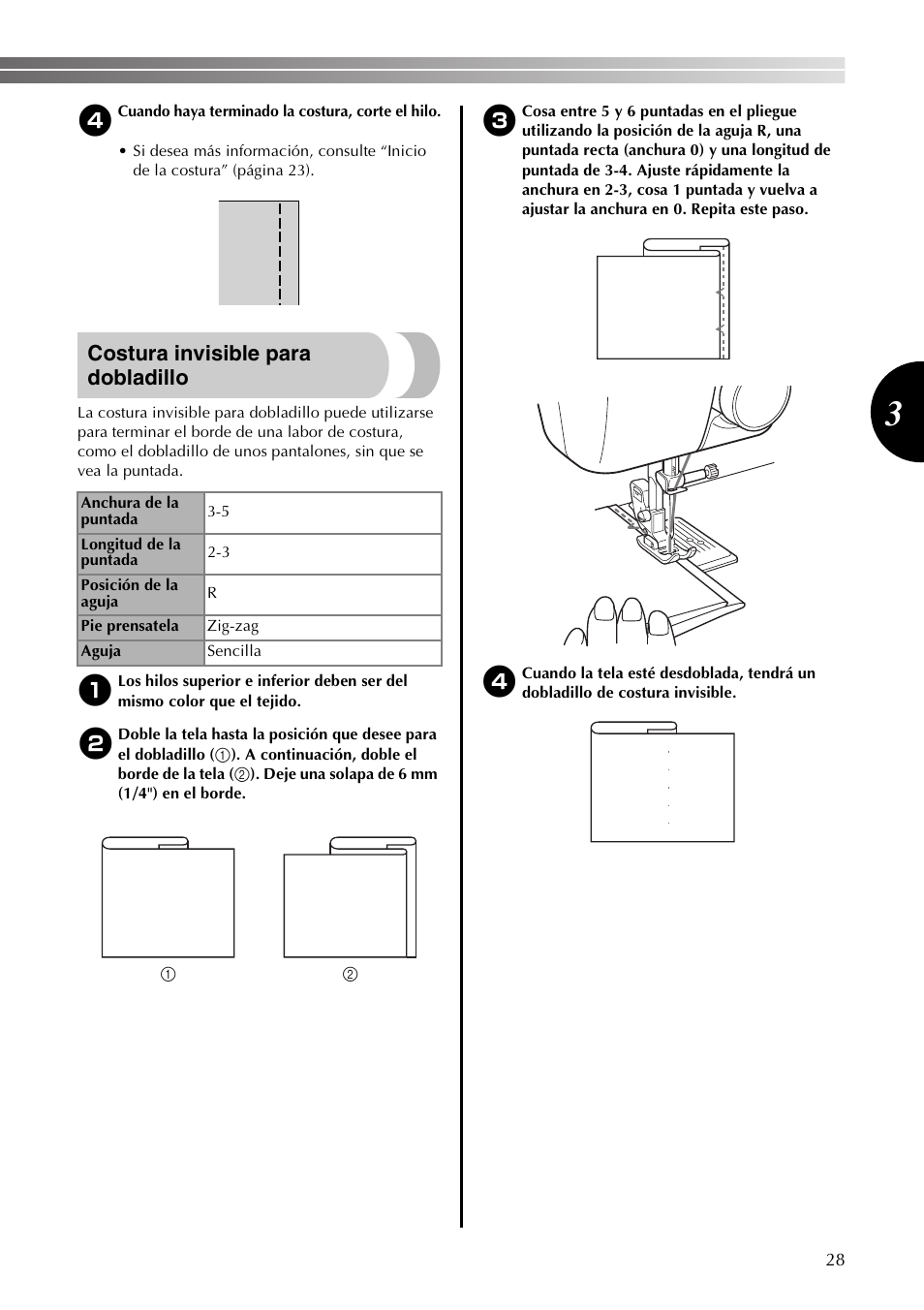 Costura invisible para dobladillo | Brother LX2375 User Manual | Page 77 / 96