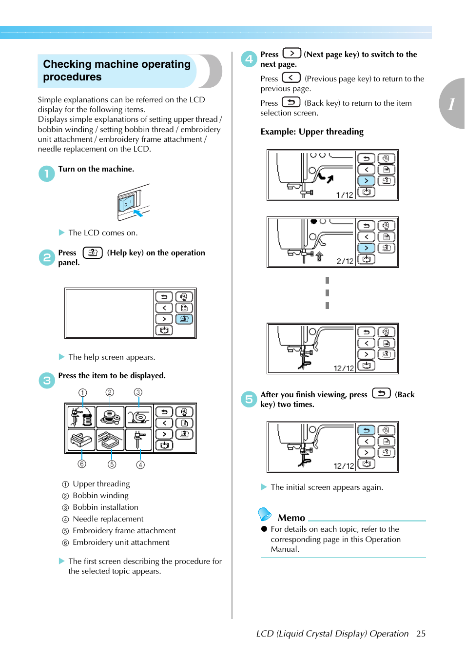 Checking machine operating procedures | Brother SB7050E User Manual | Page 27 / 96