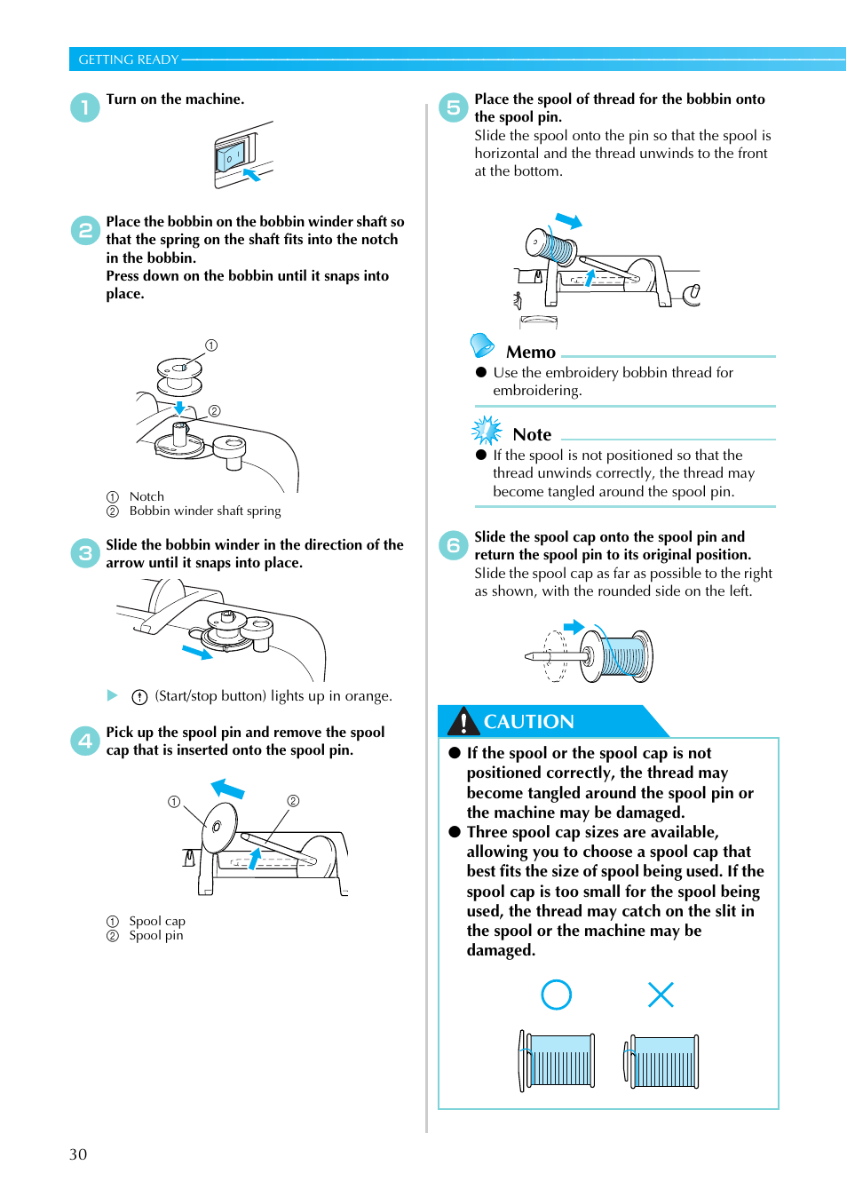 Caution | Brother SB7050E User Manual | Page 32 / 96