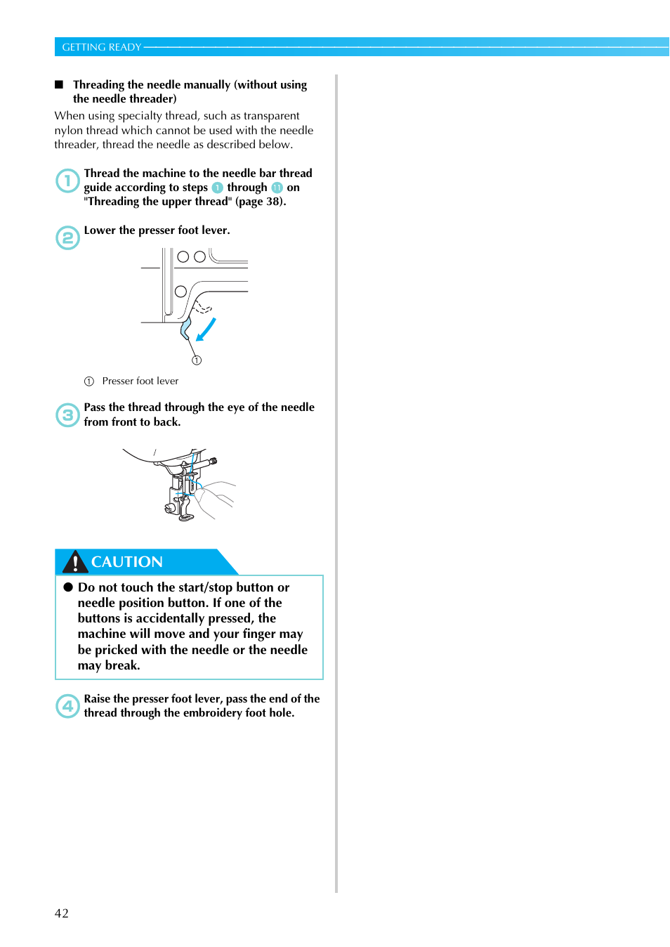 Caution | Brother SB7050E User Manual | Page 44 / 96