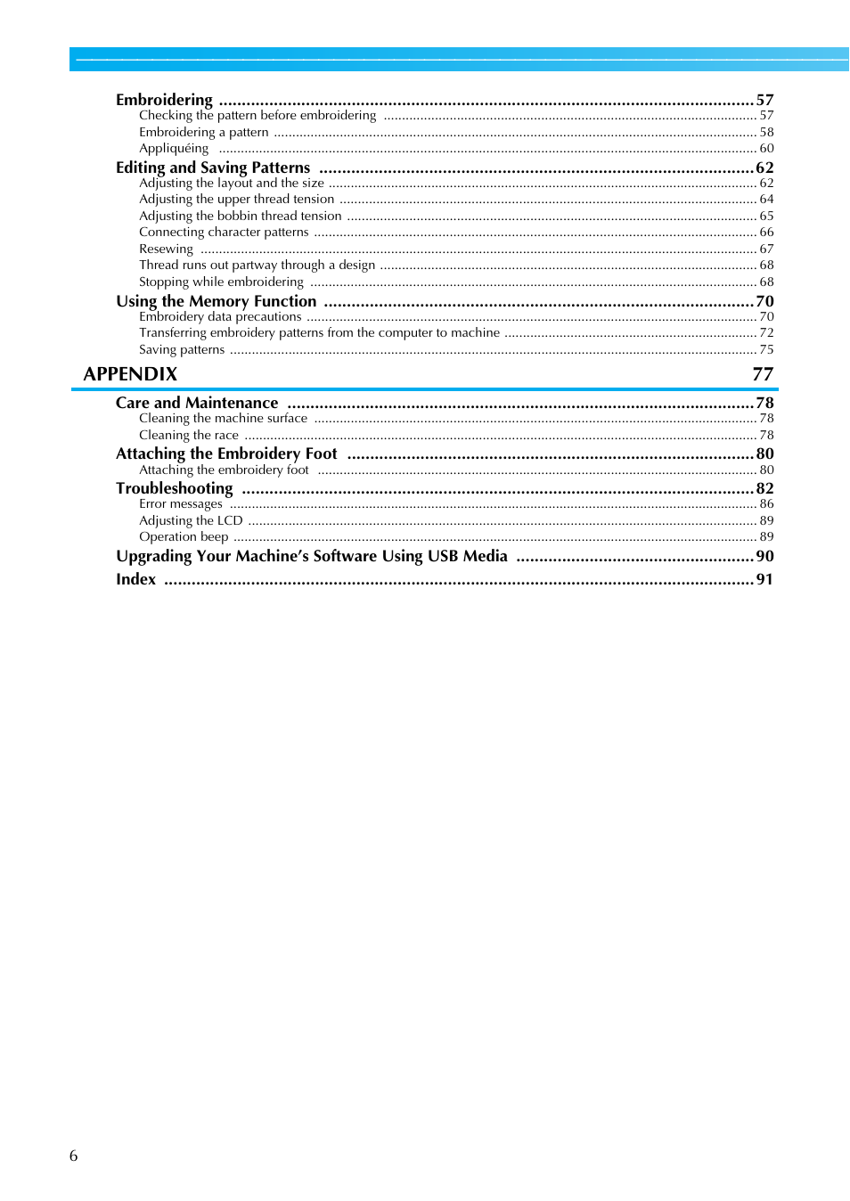 Appendix 77 | Brother SB7050E User Manual | Page 8 / 96