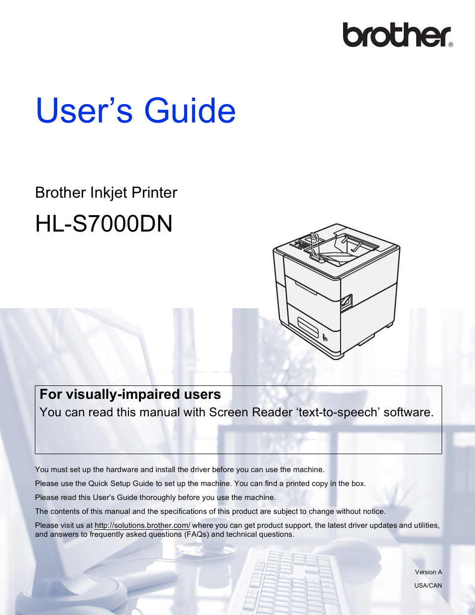 Brother HL-S7000DN User Manual | 161 pages