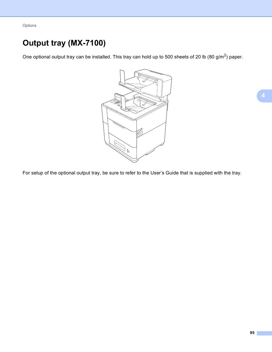 Output tray (mx-7100) | Brother HL-S7000DN User Manual | Page 101 / 161