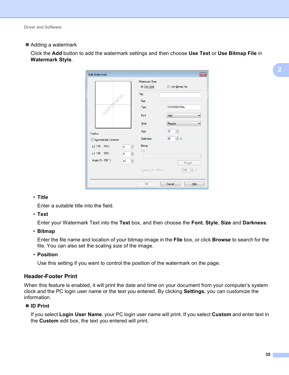 Header-footer print | Brother HL-S7000DN User Manual | Page 41 / 161