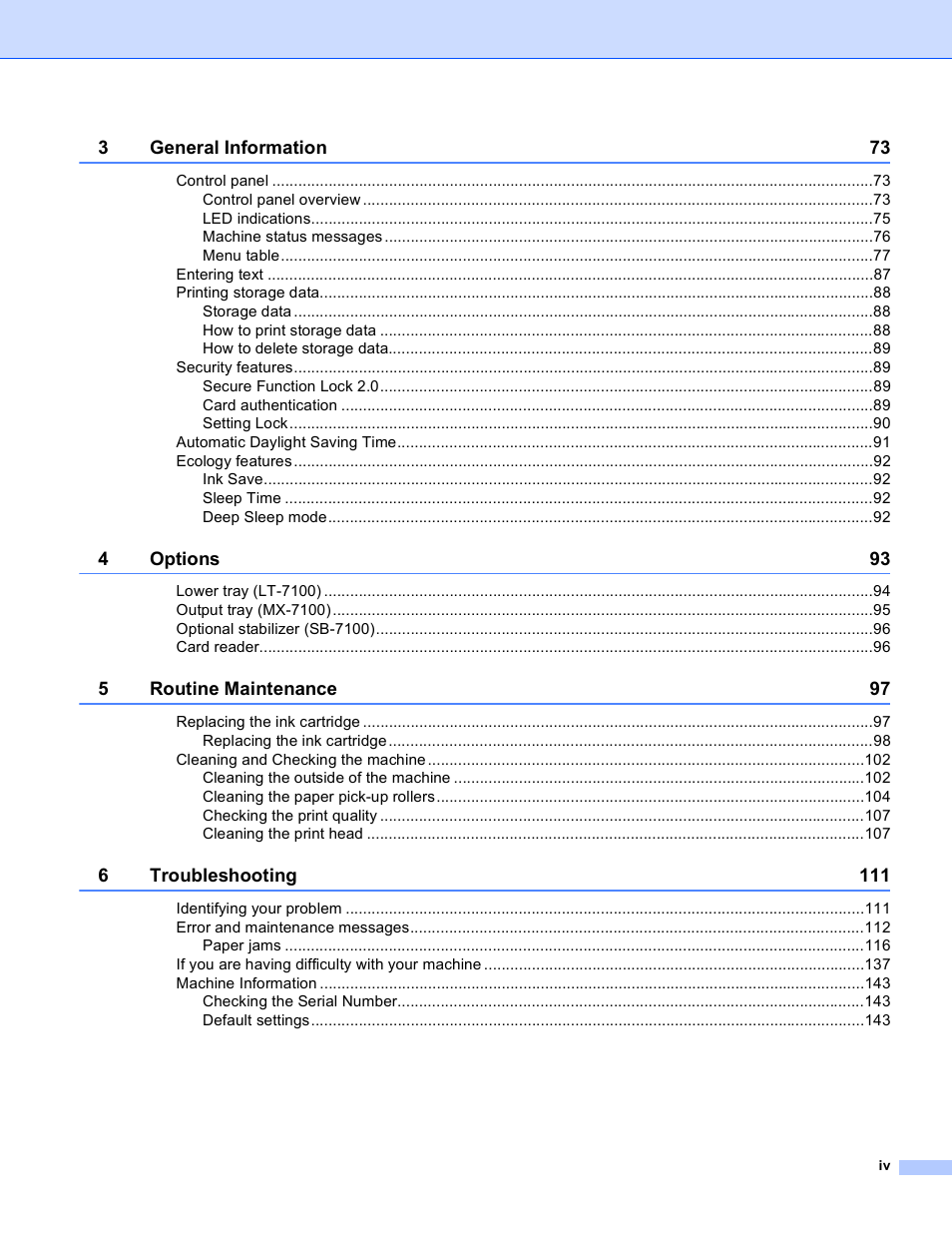 Brother HL-S7000DN User Manual | Page 5 / 161