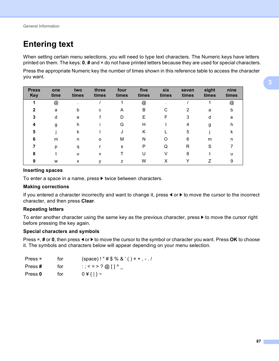 Entering text | Brother HL-S7000DN User Manual | Page 93 / 161