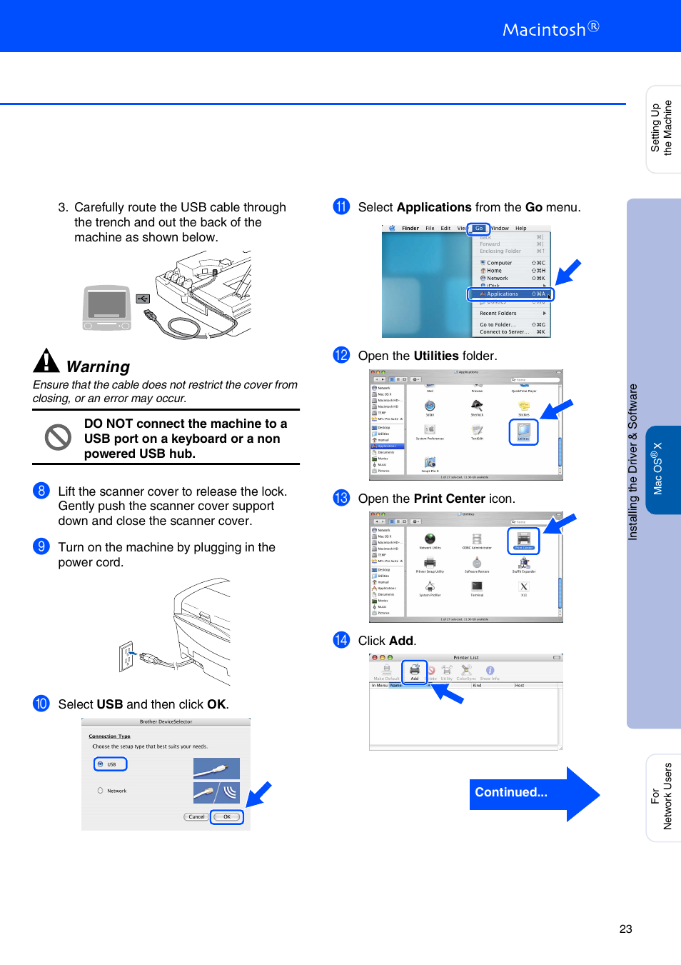 Warning | Brother MFC 5840CN User Manual | Page 25 / 39