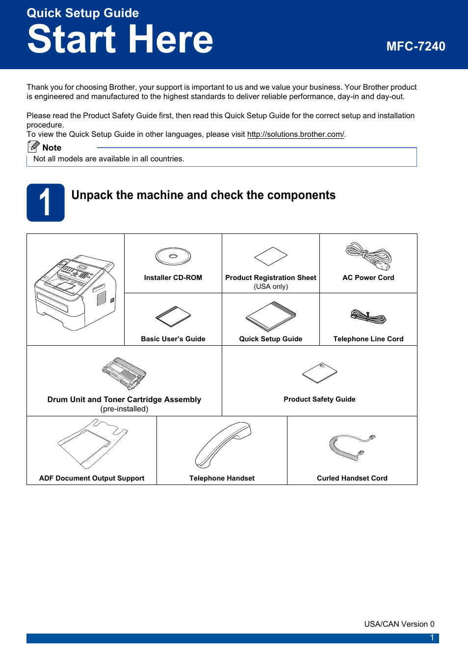 Brother MFC-7240 User Manual | 20 pages