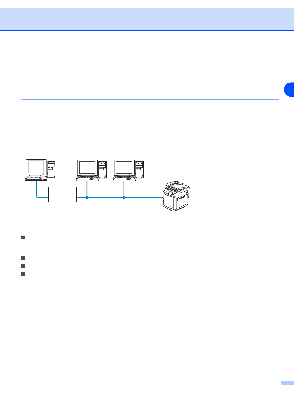 Types of network connections, Network connection example, Peer-to-peer printing using tcp/ip | Types of network connections -3, Network connection example -3, Peer-to-peer printing using tcp/ip -3 | Brother MFC-9420CN User Manual | Page 12 / 94