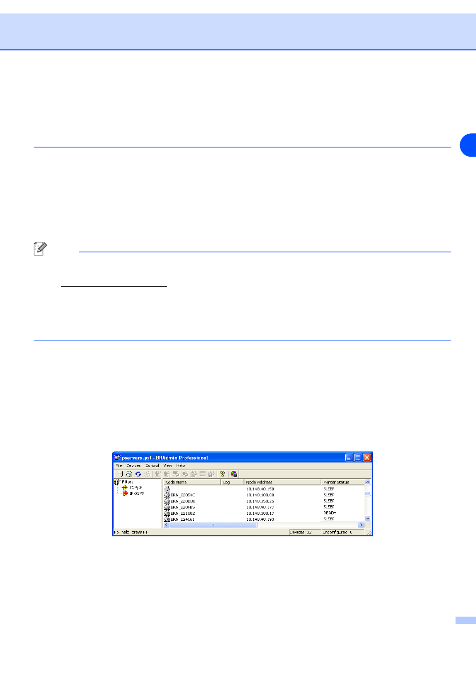Setting the ip address and subnet mask, Bradmin professional utility, Setting the ip address and subnet mask -3 | Only) | Brother MFC-9420CN User Manual | Page 18 / 94