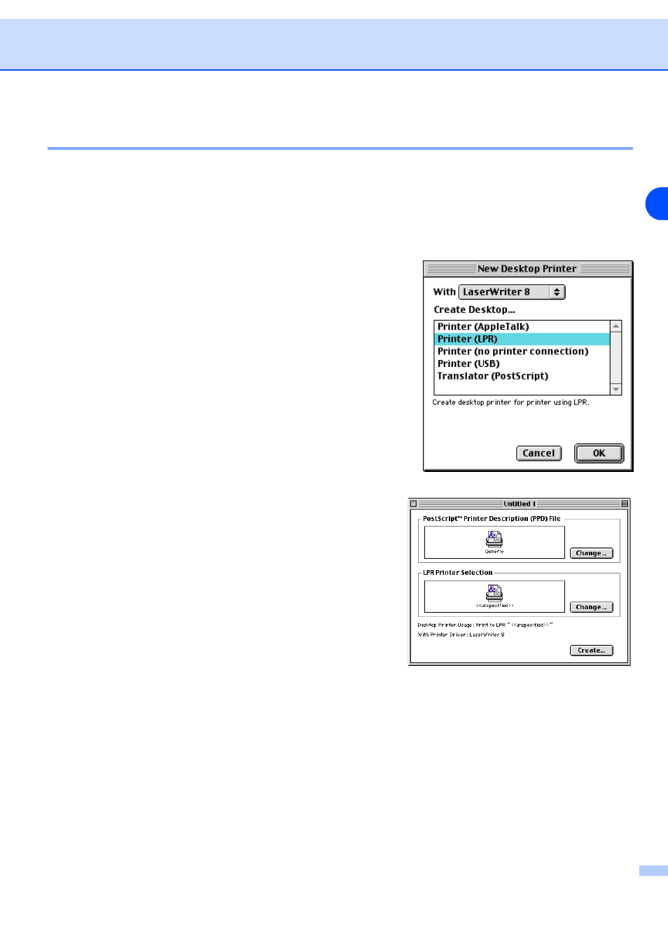 How to select the print server (tcp/ip) (mac os | Brother MFC-9420CN User Manual | Page 55 / 94
