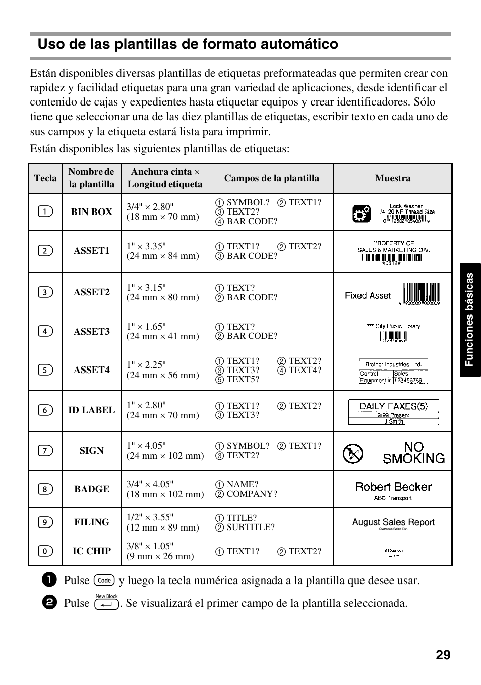 Uso de las plantillas de formato automático | Brother PT-1600 User Manual | Page 91 / 116