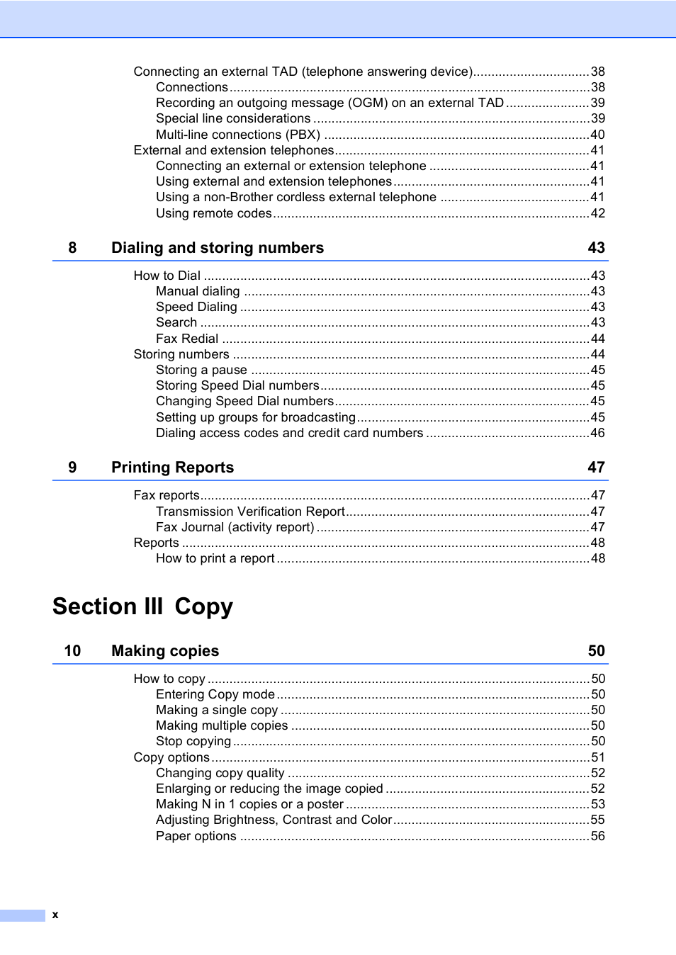 Brother MFC-230C User Manual | Page 12 / 148