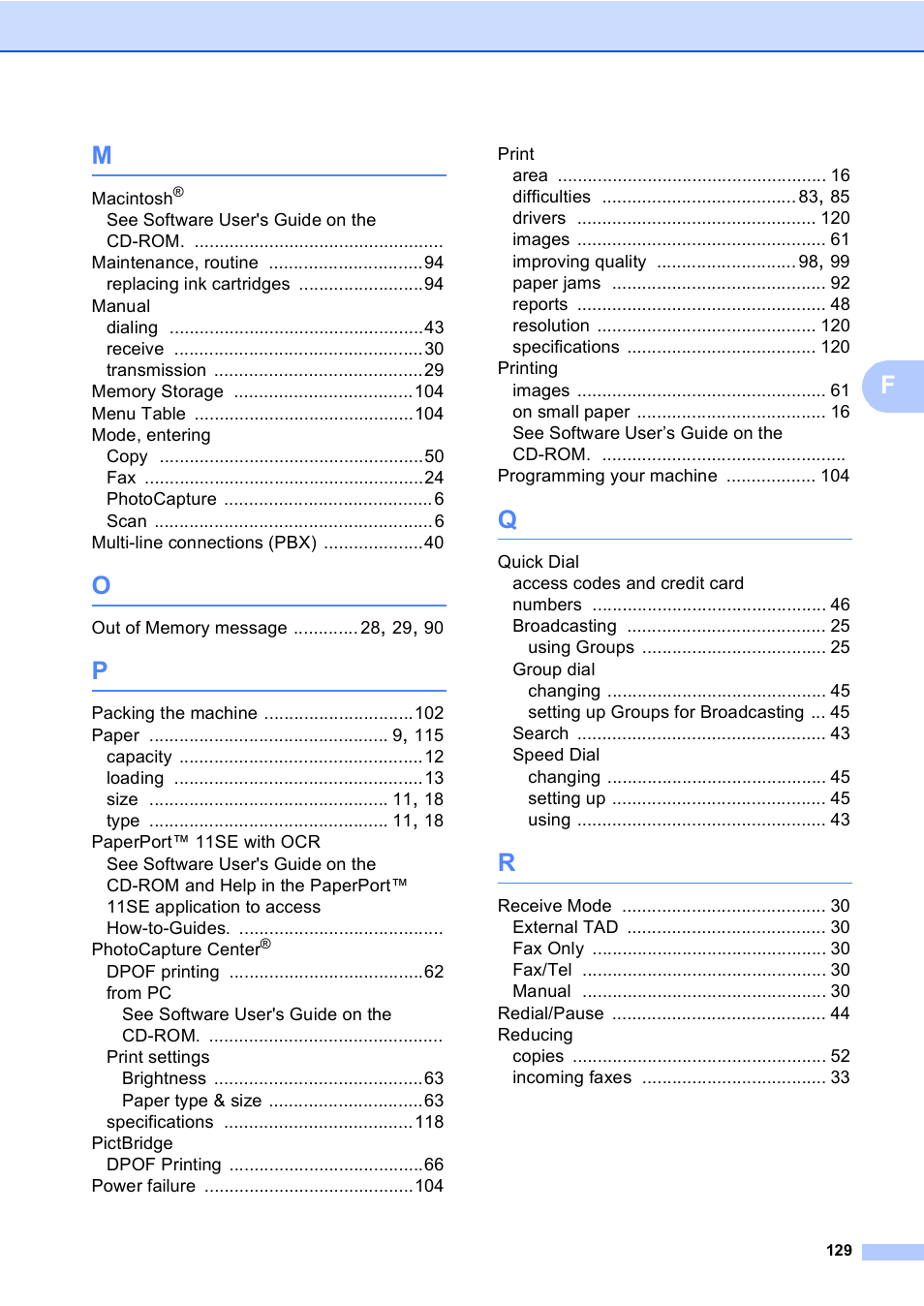 Brother MFC-230C User Manual | Page 145 / 148