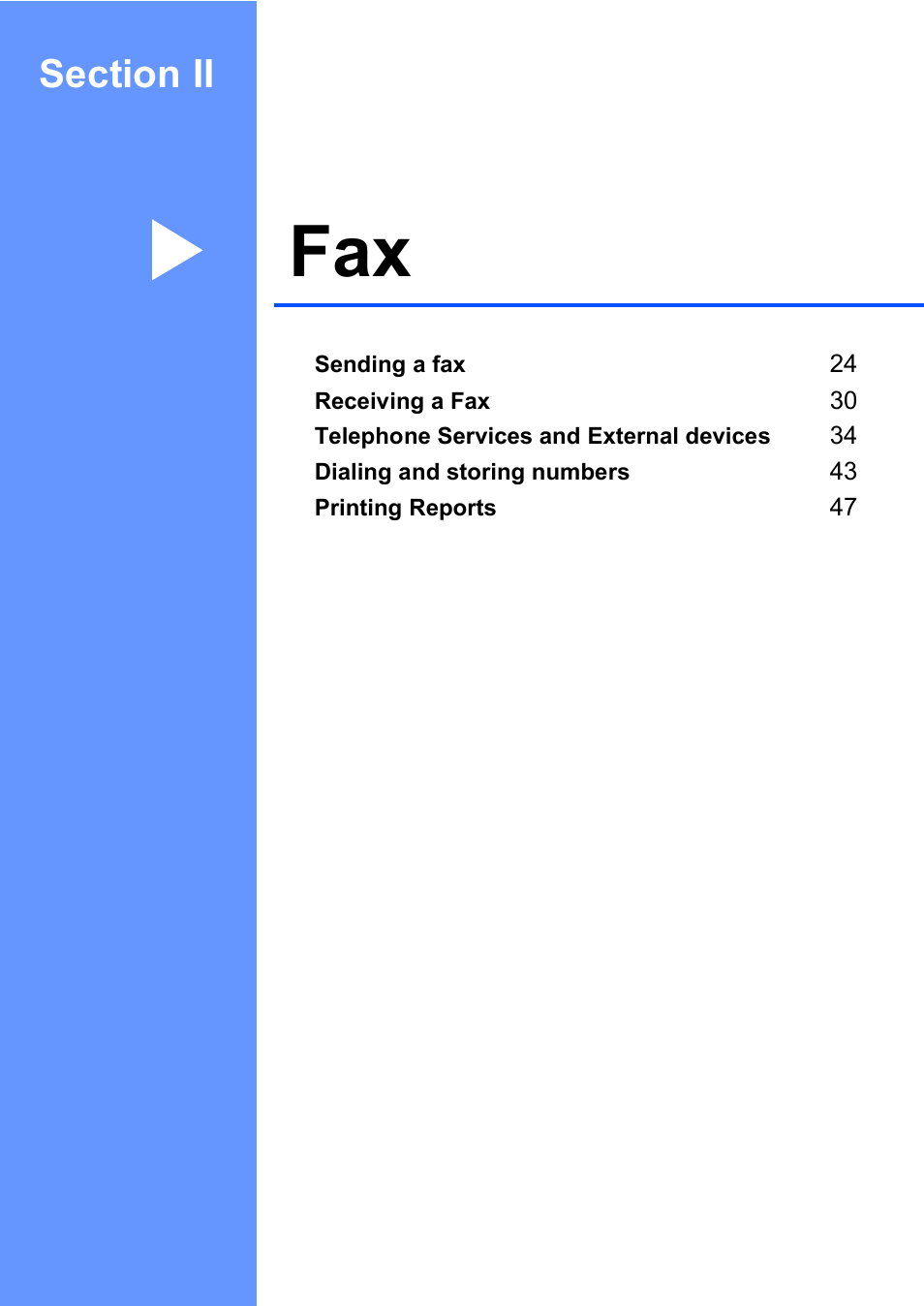 Section ii: fax, Section ii fax | Brother MFC-230C User Manual | Page 39 / 148