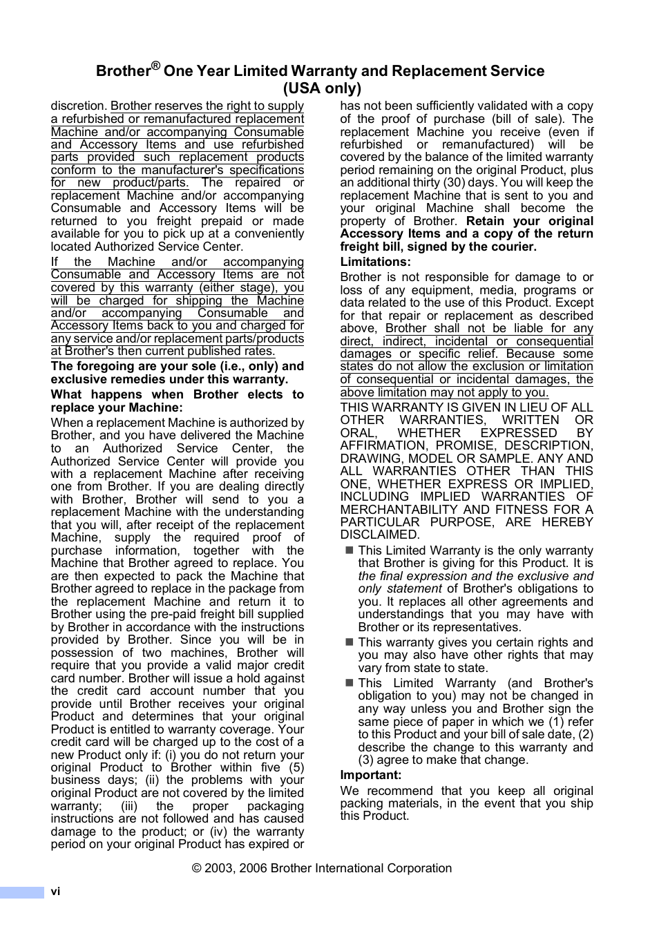 Brother | Brother MFC-230C User Manual | Page 8 / 148