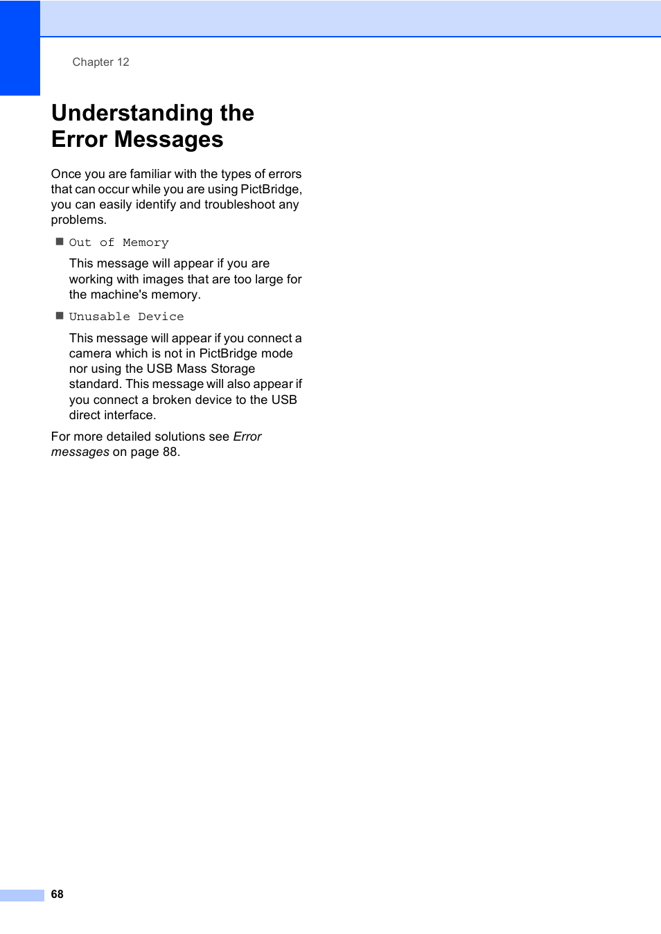 Understanding the error messages | Brother MFC-230C User Manual | Page 84 / 148