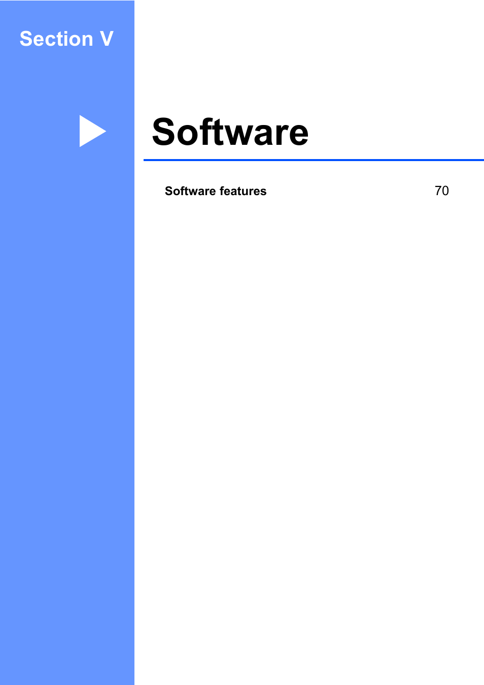 Section v: software, Section v software, Software | Brother MFC-230C User Manual | Page 85 / 148