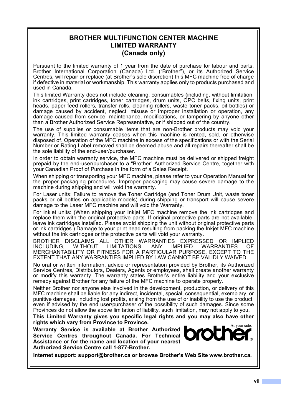 Brother MFC-230C User Manual | Page 9 / 148