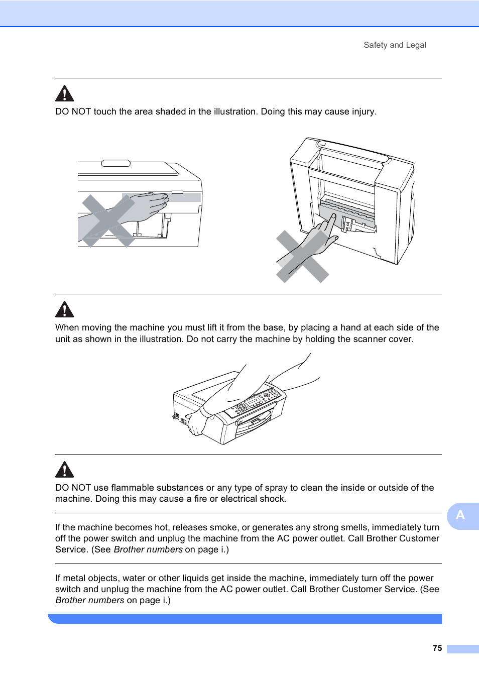 Safety and legal 75 | Brother MFC-230C User Manual | Page 91 / 148