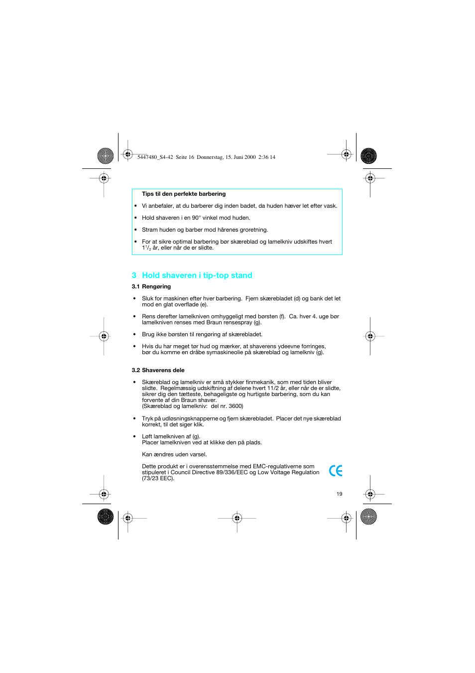 3 hold shaveren i tip-top stand | Braun 3105-5447 InterFace User Manual | Page 19 / 42