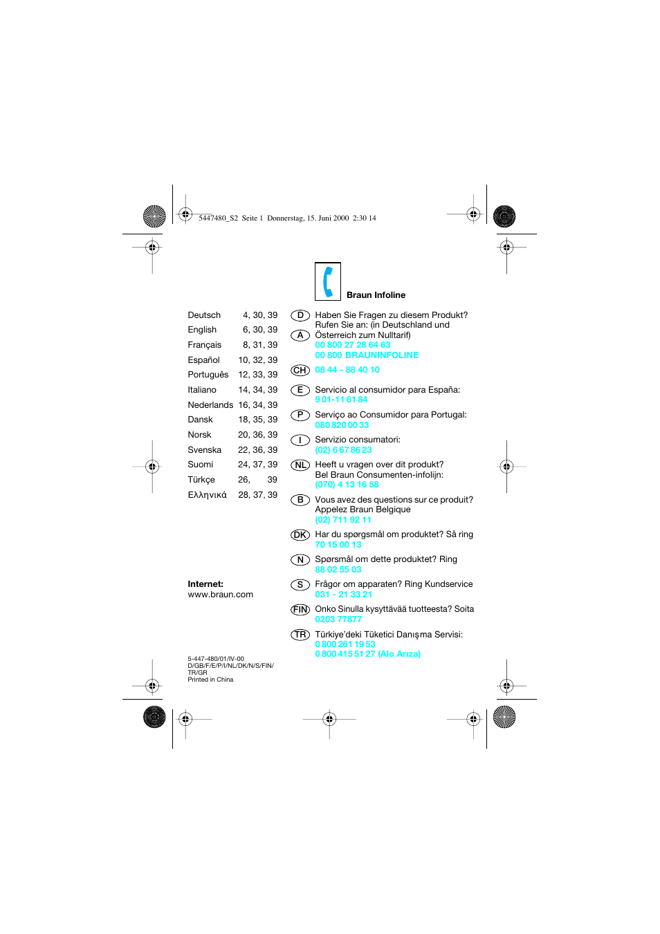 Braun 3105-5447 InterFace User Manual | Page 2 / 42