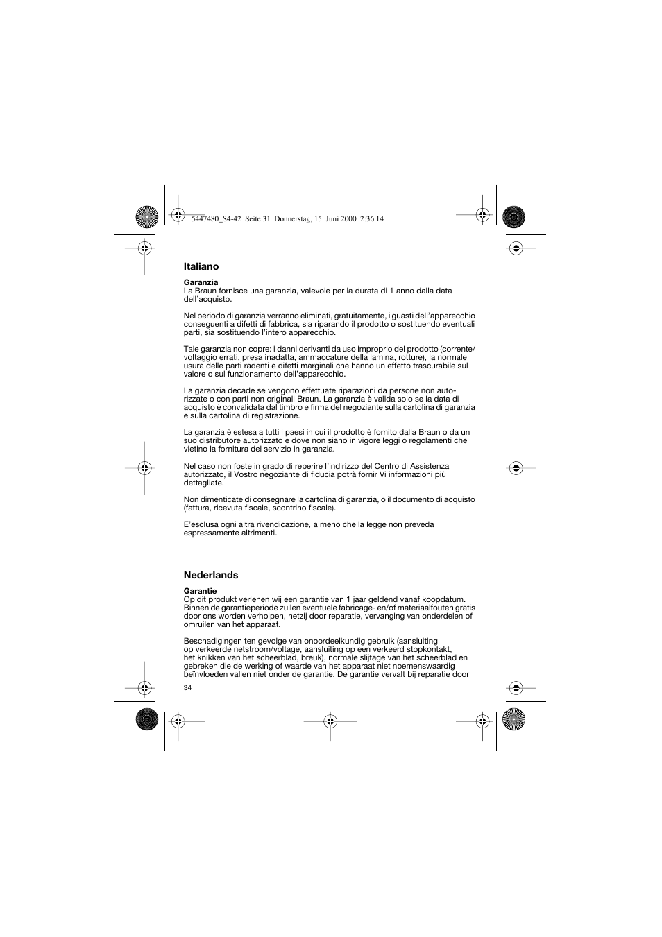 Braun 3105-5447 InterFace User Manual | Page 34 / 42