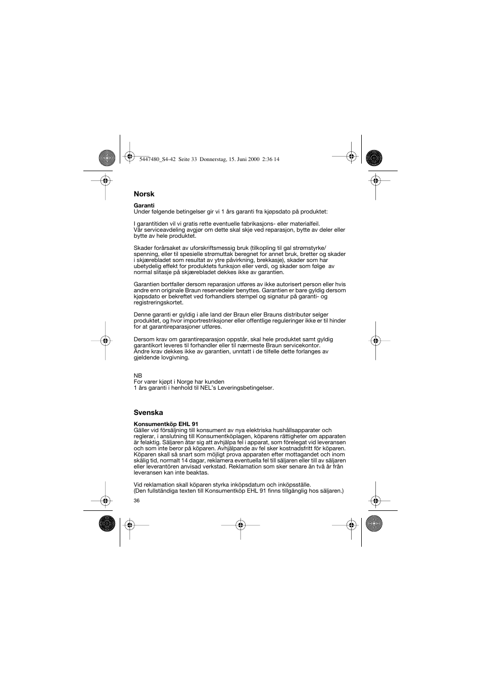 Braun 3105-5447 InterFace User Manual | Page 36 / 42